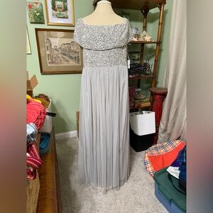 Elegant Silver Maxi Dress